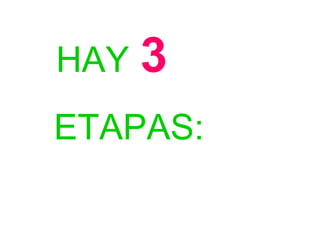 HAY   3
ETAPAS:
 