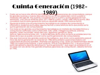 Generacion de ordenadores