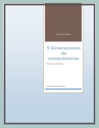 Instituto Terra Nova
5 Generaciones
de
computadoras
Primer semestre
LeydaGpe.García Illescas
 