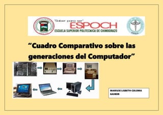 “Cuadro Comparativo sobre las
generaciones del Computador”
MARIUXI LISBETH COLOMA
GAIBOR
 