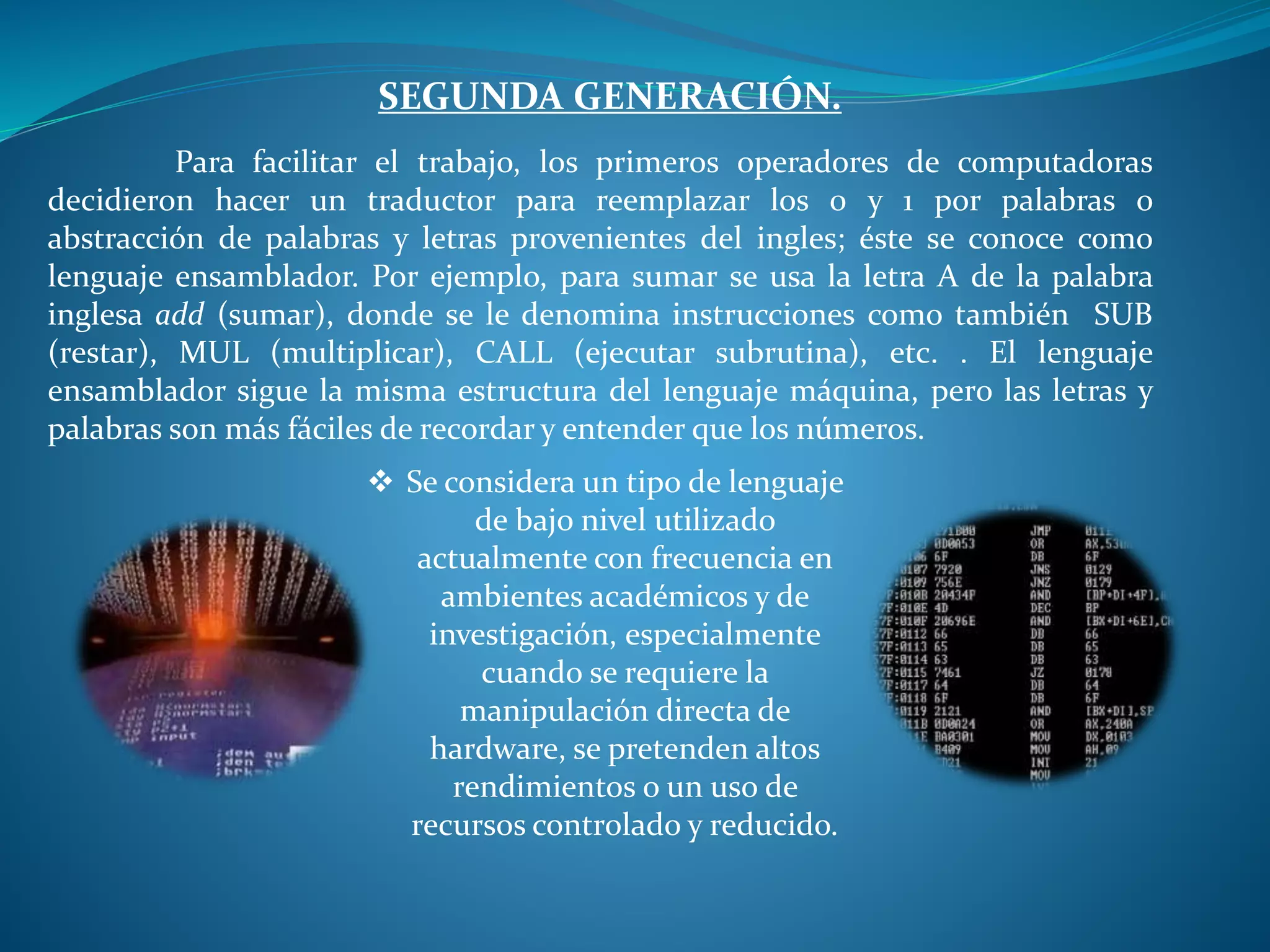 Generaciones de los lenguajes de programacion pptx | PPT
