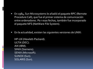 CONCLUSIONESComo conclusiones tenemos que la evolución de los sistemas operativos ha avanzado mucho en la historia tanto para Microsoft tanto como para UNIX ya que la empresa ha desarrollado desde lo que comenzó hasta lo que hoy en día tenemos.