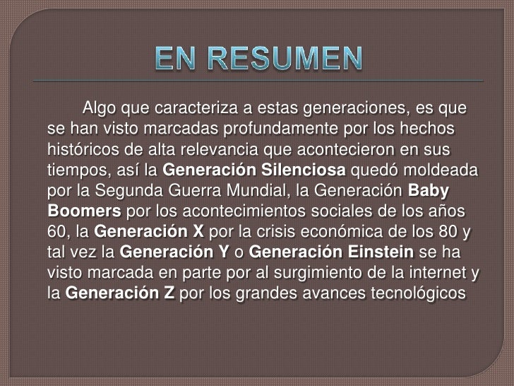Generaciones humanas Generaciones humanas