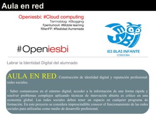 #Openiesbi
Labrar la Identidad Digital del alumnado
AULA EN RED. Construcción de identidad digital y reputación profesiona...