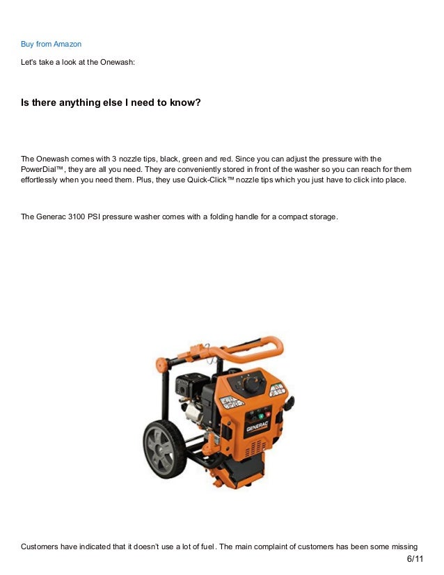 Generac One Wash Parts Diagram