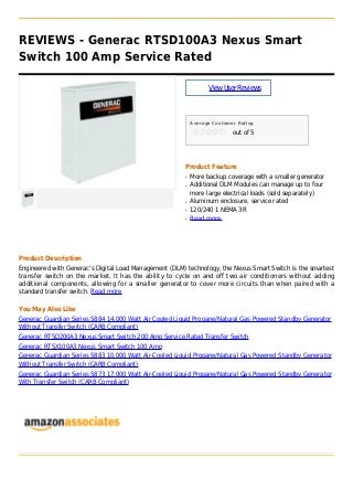 Generac R200 Controller Generac Nexus Smart Switch : Generac 200 Amp Transfer Switch 120/240V ...