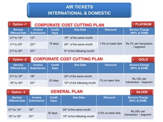 Rs. 3 lakhs ticket utilized in paramount / Jet airways we will provide a domestic air ticket FOC (free of cost) onward or return.