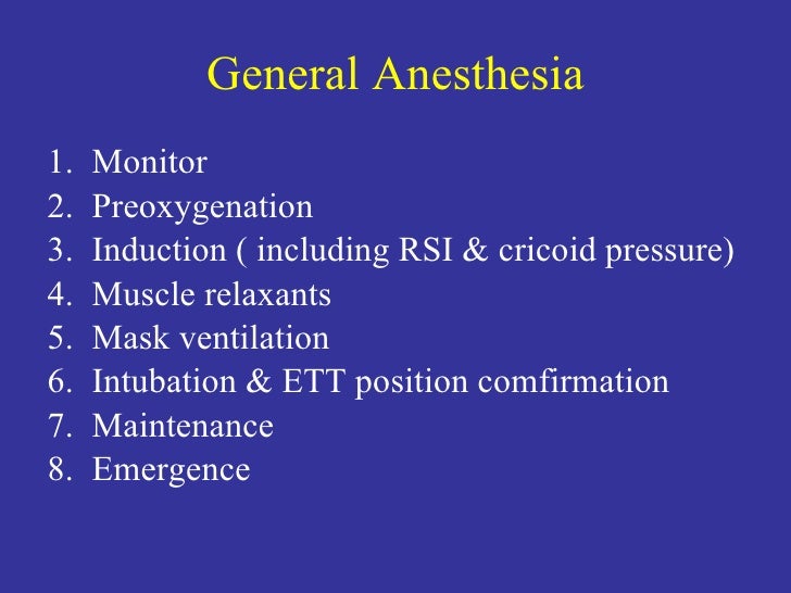 General Anesthesia