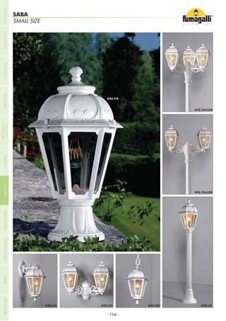 - 164 -
SMALL SIZE
SABA
COMPANYGARDENFLOODLIGHTURBANCLASSICIN-GROUNDURBANMODERNREFERENCESBULKHEADPOSTBOLLARDS
RECESSED&
SURFACE
 