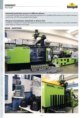 COMPANY
FACTORY
RESIN INJECTION
machineries with the most updated technologies.
dotati delle più moderne tecnologie.
RESIN INJECTION RESIN INJECTION
- 16 -
COMPANYGARDENFLOODLIGHTURBANCLASSICIN-GROUNDURBANMODERNREFERENCESBULKHEADPOSTBOLLARDS
RECESSED&
SURFACE
 