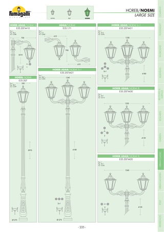 HOREB ADAM/NOEMI 1L
HOREB ADAM/NOEMI 2+1
HOREB ADAM/NOEMI 3+1
HOREB ADAM/NOEMI 3L
HOREB ADAM/NOEMI 2L
HOREB/NOEMI
E35.207.M10
E35.207.M21
E35.207.M31
E35.207.M30
E35.207.M20
E35.207
Pcs 1
Kg 30,4
mc 0,280
Pcs 1
Kg 38,8
mc 0,404
Pcs 1
Kg 28,5
mc 0,249
Pcs 1
Kg 43,4
mc 0,476
Pcs 1
Kg 39,7
mc 0,414
Pcs 1
Kg 35,1
mc 0,342
E35.171
ADAM/NOEMI
Pcs 1
Kg 6,3
mc 0,083
NOEMIRUTANNA
HOREB/NOEMI
LARGE SIZE
- 235 -
COMPANYFLOODLIGHTGARDENURBANCLASSICIN-GROUNDURBANMODERNREFERENCESBULKHEADPOSTBOLLARDSRECESSED&
SURFACE
 