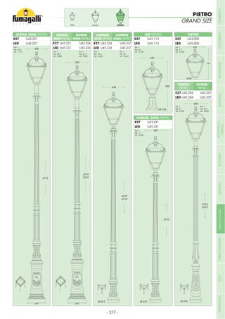 GIONA 5000/PIETRO
KARMEL 3000/PIETRO
U45.227
U43.227
U45.231
U43.231
Pcs 1
Kg 64,5
mc 1,112
Pcs 1
Kg 31
mc 0,362
Pcs 1
Kg 31
mc 0,362
Pcs 1
Kg 32,5
mc 0,402
Pcs 1
Kg 58,5
mc 0,862
Pcs 1
Kg 61,5
mc 0,982
GIONA
4000/PIETRO
GIONA
4500/PIETRO
U45.221
U43.221
U45.224
U43.224
Pcs 1
Kg 32,5
mc 0,402
Pcs 1
Kg 36
mc 0,453
KARMEL
3500/PIETRO
TABOR/
PIETRO
KARMEL
4000/PIETRO
HOREB/
PIETRO
U45.234
U43.234
U45.204
U43.204
U45.237
U43.237
U45.207
U43.207
Pcs 1
Kg 8,4
mc 0,182
Pcs 1
Kg 7,5
mc 0,182
LOT/PIETRO PIETRO
U45.113
U43.113
U45.000
U43.000
PIETROSIMONCEFA
PIETRO
GRAND SIZE
E27
LED E27
LED
E27
LED
E27
LED
E27
LED
E27
LED
E27
LED
- 277 -
COMPANYFLOODLIGHTGARDENURBANCLASSICIN-GROUNDURBANMODERNREFERENCESBULKHEADPOSTBOLLARDSRECESSED&
SURFACE
 