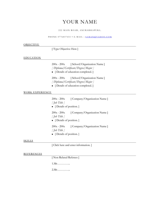 General cv-format-2 | PDF