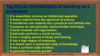 NATURE OF TEACHING/ TEACHING AS A PROFESSION | PPTX