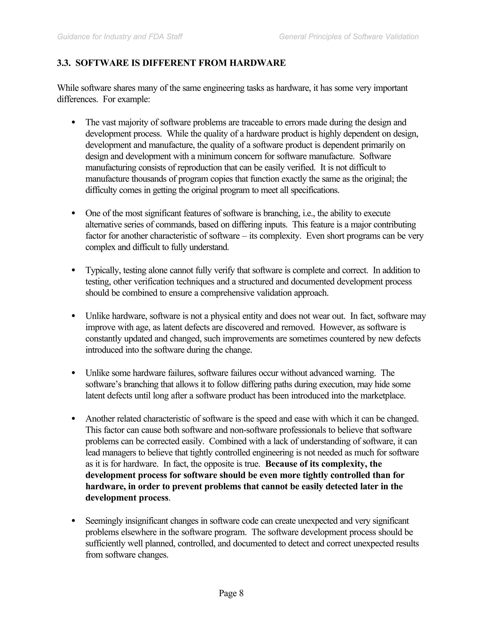 General Principals Of Software Validation