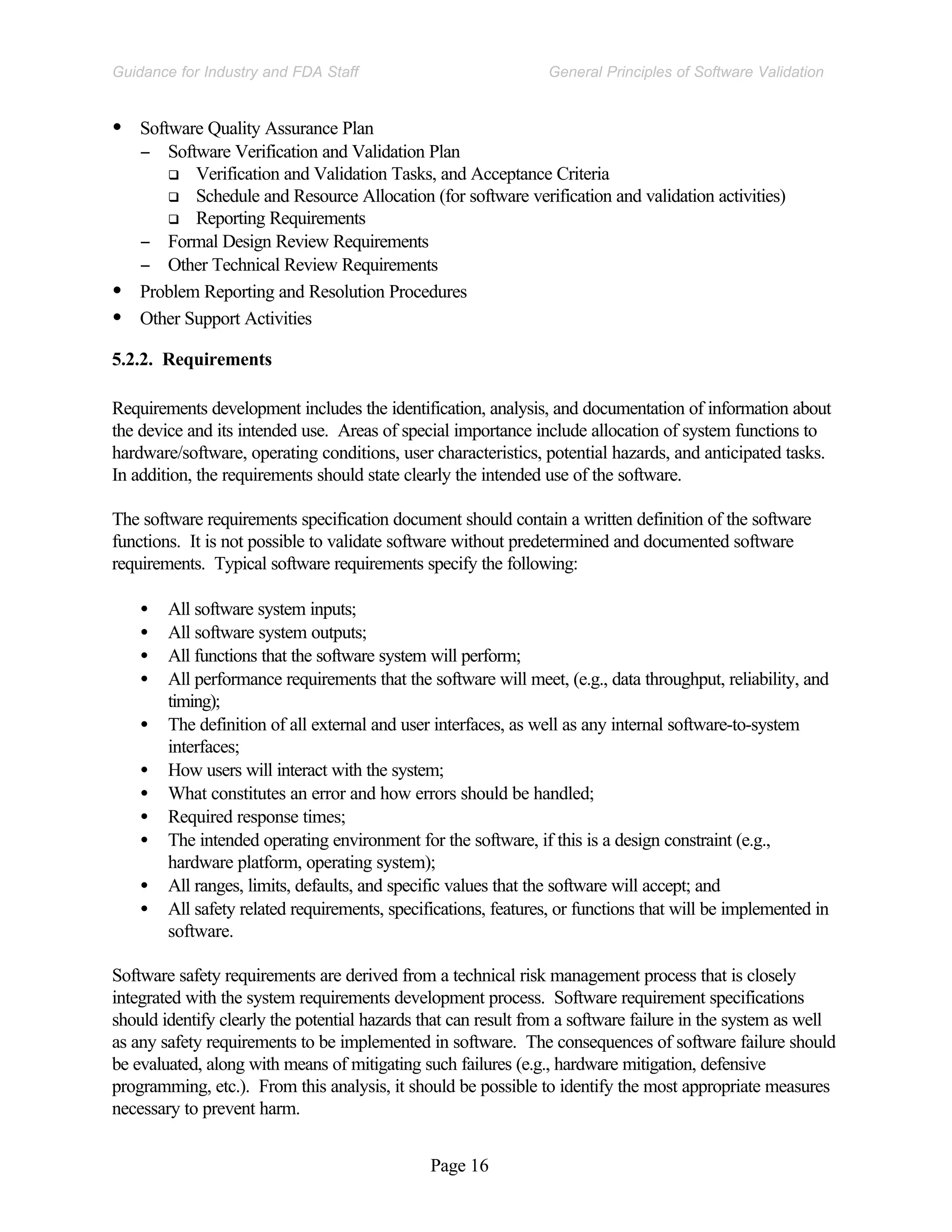 General Principals Of Software Validation