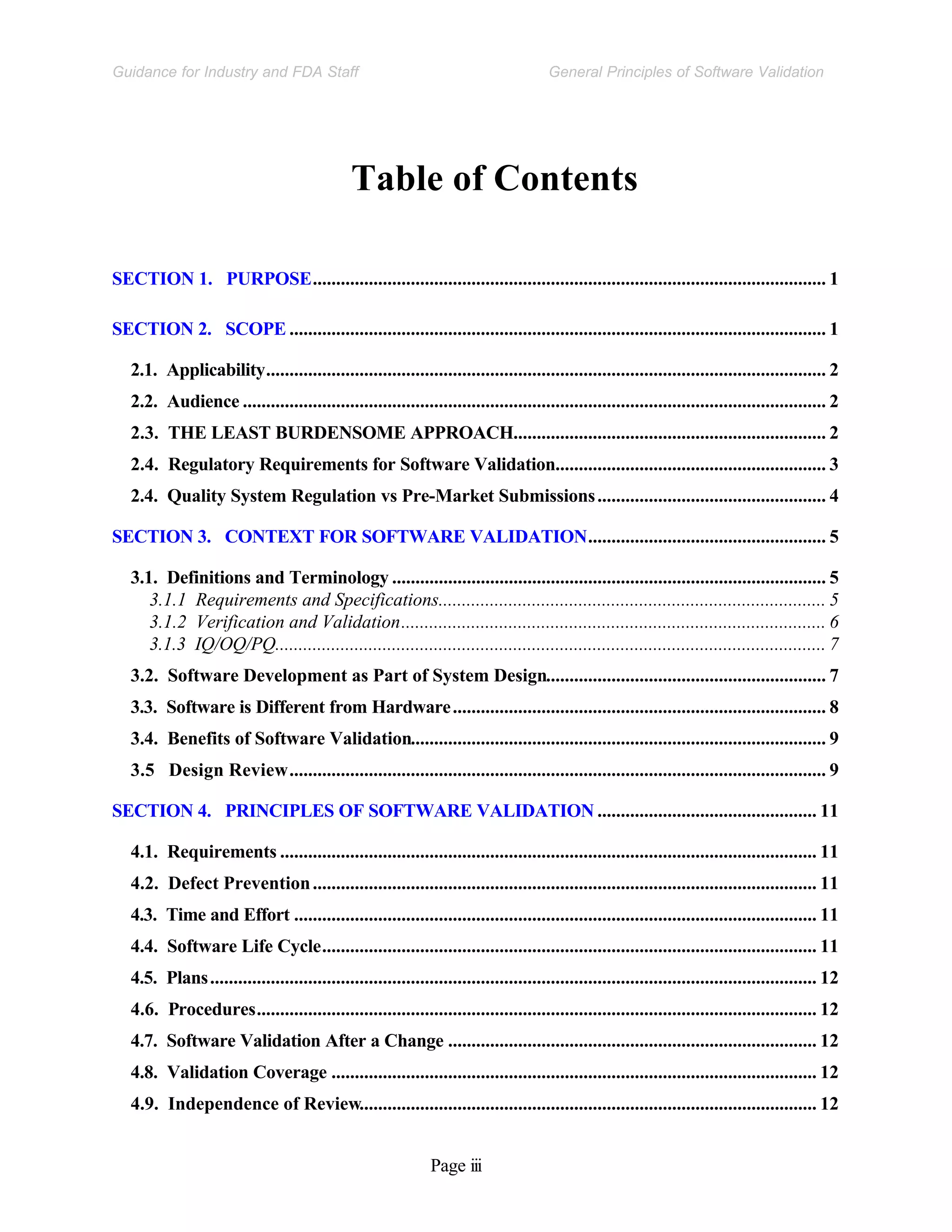 General Principals Of Software Validation