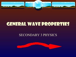 GENERAL WAVE PROPERTIES SECONDARY 3 PHYSICS 