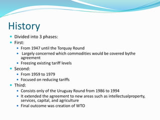 General agreement on tariffs and trade (GATT) | PPTX