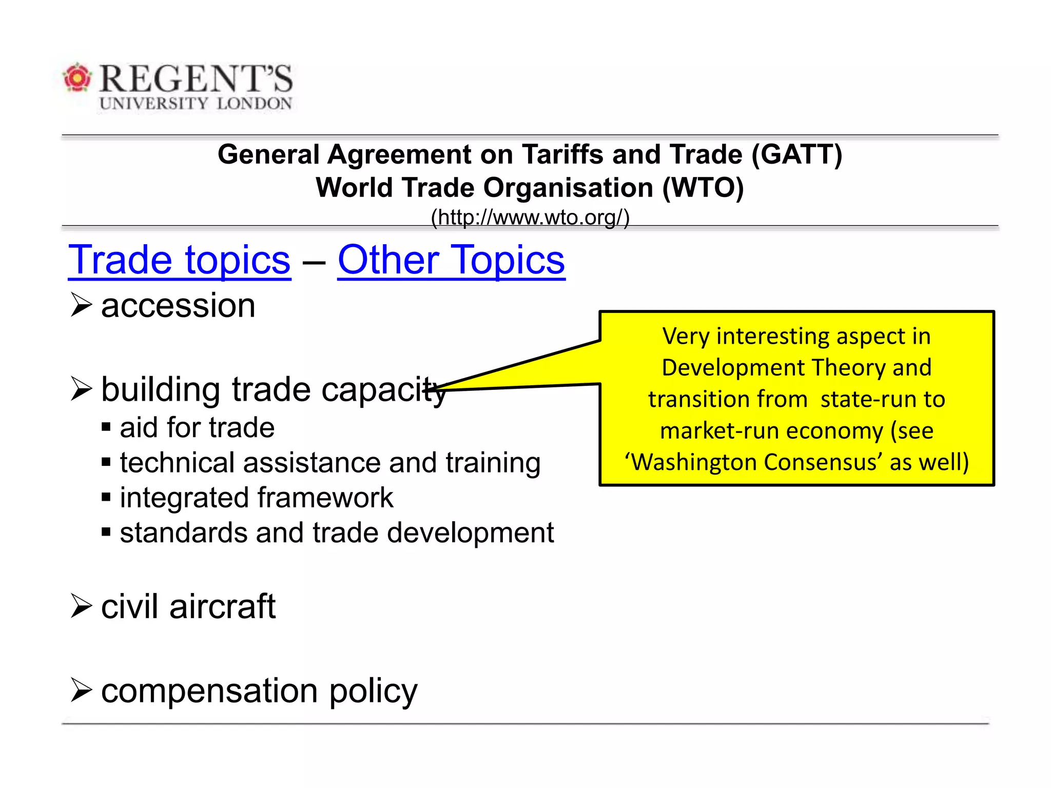 General Agreement on Tariffs and Trades - World Trade Organisation | PPT