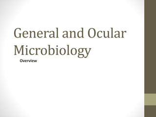 General and Ocular
Microbiology
Overview
 