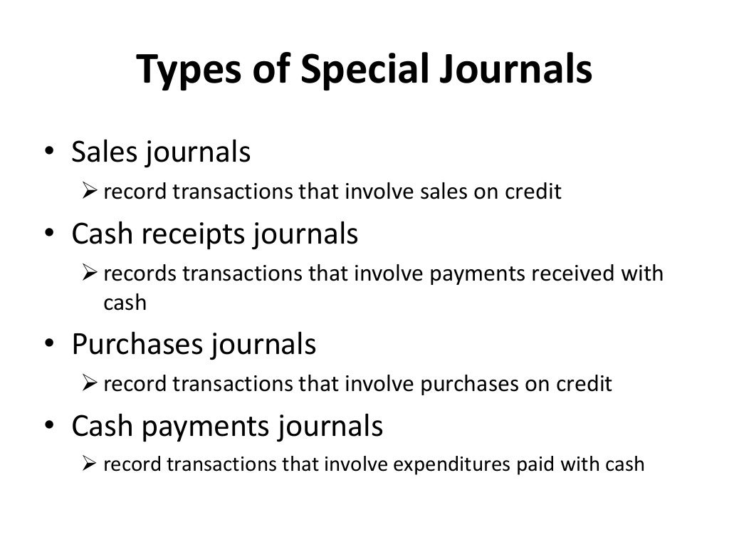 General and special journal