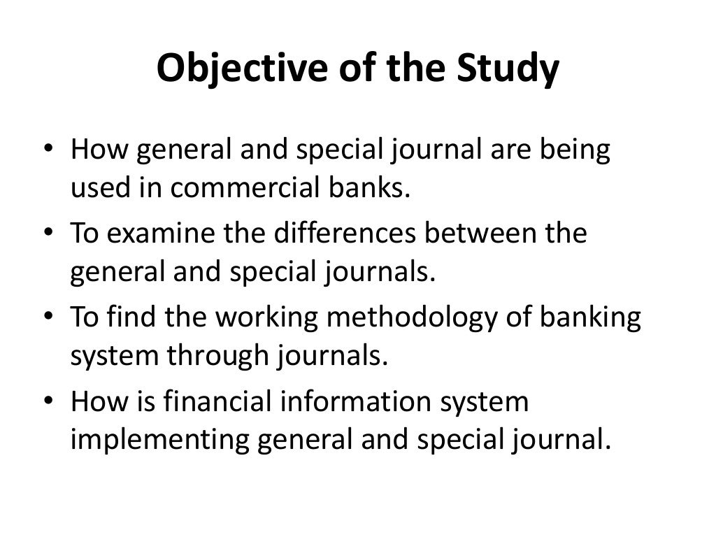 General and special journal