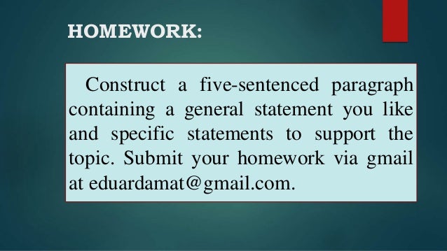 General and specific statement