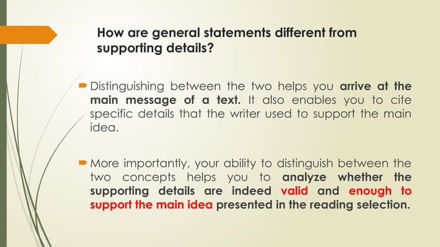 General and Specific Statement Powerpoint Presentation | PPTX | Skin ...