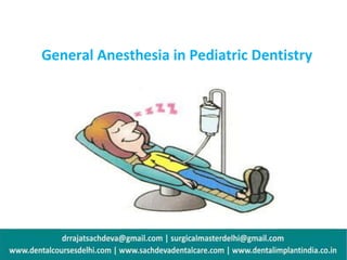 General Anesthesia in Pediatric Dentistry
 