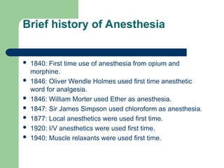 Comprehensive Overview of General Anesthetic Agents and Their Clinical ...