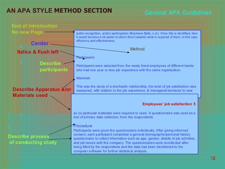 apa participants section