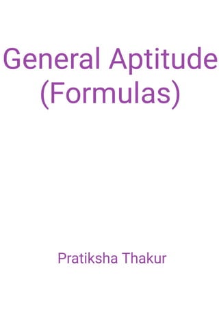 CSIR NET General Aptitude (Formulas)