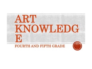 ART
KNOWLEDG
E
FOURTH AND FIFTH GRADE
 