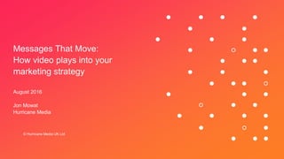 © Hurricane Media UK Ltd
Messages That Move:
How video plays into your
marketing strategy
August 2016
Jon Mowat
Hurricane Media
 