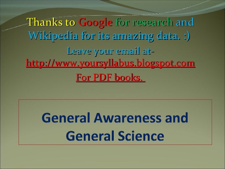 General Awareness And General Science