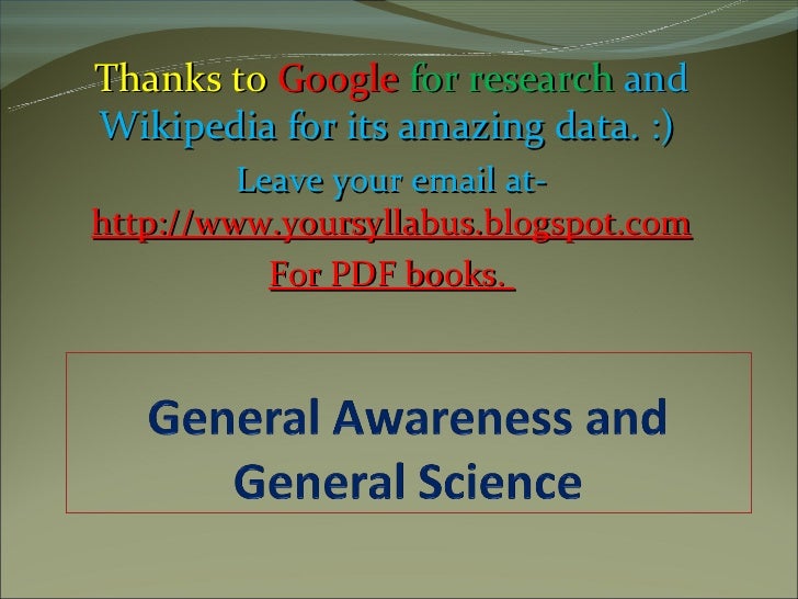 General Awareness And General Science