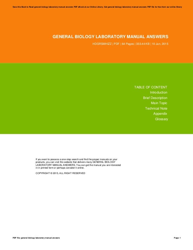 General biology laboratory manual answers