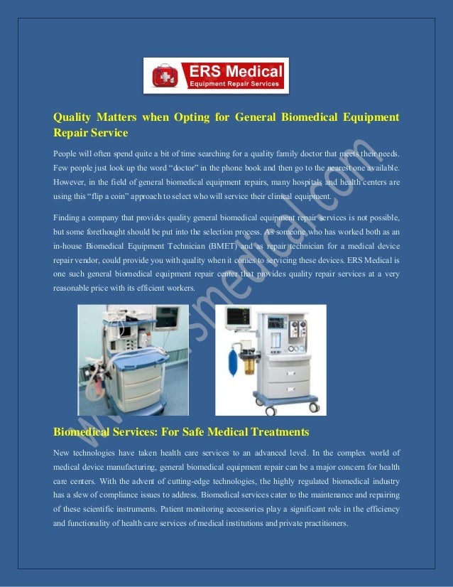 Experience A Rated General Biomedical Equipment Repair