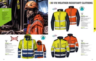 HI-VIS WEATHER RESISTANT CLOTHING
MC3914ED
SOFTSHELL STARMAX
EN ISO 20471 CLASS 2
MATERIAL: Softshell fabric and inner layer in 144 filaments 	
micro-fleece
COLOUR: high visibility yellow/royal blue
SIZES: S-3XL
∙
∙ Central zipper closure
∙
∙ Hood with drawstring, detachable with zipper
∙
∙ Zippered muff pockets and chest pocket
∙
∙ Detachable sleeves with zipper
∙
∙ Cuffs adjustable with Velcro
∙
∙ Bottom of the jacket adjustable with drawstring
MC3914HD
COLOUR: high visibility orange/royal blue
COLOUR: high visibility yellow/blue
COLOUR: high visibility orange/blue
MC4123EC
MORGAN PILOT JACKET
EN ISO 20471 CLASS 2
MATERIAL: 40% polyester and 60% cotton, 	
padding 220 gr/m², fleece collar lining
COLOUR: high visibility yellow/blue
SIZES: S-3XL
∙
∙ Zipper closure
∙
∙ Dirt-repellent yoke in contrasting colour
∙
∙ Elastic knit cuffs
∙
∙ Zippered chest pockets and mobile phone pocket
∙
∙ Muff pockets
∙
∙ Inner pocket
∙
∙ Concealed ID badge holder
MC4123HC
MC4114EC
DRIVER PILOT JACKET
EN ISO 20471 CLASS 2
MATERIAL: Oxford fabric 150D, lamination in water
repellent PU; blue quilting 80% in polyester 	
and 20% cotton, padding 180 g/m²
COLOUR: high visibility yellow/blue
SIZES: S-3XL
∙
∙ Front zipper closure
∙
∙ Dirt-repellent, collar edge in contrasting colour
∙
∙ Two front pockets with snap button
∙
∙ Vertical chest pocket with zipper
∙
∙ Detachable sleeves with zipper
∙
∙ 100% polyester antipilling cuffs
∙
∙ Inner pocket with Velcro fastening
MC4114HC
RECOMMENDED
FOR
•	GENERAL AND ROAD
CONSTRUCTION
•	ROAD SIGN WORK
•	ROAD AND PLANTS
MAINTENANCE
•	TRANSPORT
•	LOGISTICS
•	SERVICE AND ASSISTANCE
COMPANIES
•	EMERGENCY RESPONSE
COMPANIES
EN ISO 20471
EN ISO 20471
EN ISO 20471
196 197
 