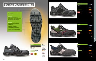 TOTAL PLANE SERIES
LINING
TOECAP
PUNCTURE-PROOF
FOOTBED
SOLE
LINING
TOECAP
PUNCTURE-PROOF
FOOTBED
SOLE
LINING
TOECAP
PUNCTURE-PROOF
FOOTBED
SOLE
LINING
TOECAP
PUNCTURE-PROOF
FOOTBED
SOLE
SOLE
REACTOR PU/TPU
OUTSOLE
IN TPU, RESISTANT TO OIL AND
HYDROCARBONS, WITH HIGH MECHANICAL
RESISTANCE AND LONG DURATION
GROOVES
• WITH OPEN ANGLES TO DRAIN ANY
DIRT BUILD-UP
• HORIZONTAL TO SUPPORT
FOOT BENDING AND MOVEMENTS
• INFINITY TYPE FOR LIQUID DRAINAGE
MB1815
CAMARO BLACK
UPPER: Air Mesh
COLOUR: black
SIZES: 35 - 47
EN ISO 20345 S1P SRC
CEI EN 61340
MB1811
JUMP
UPPER: Air Mesh
COLOUR: black-grey
SIZES: 39 - 47
EN ISO 20345 S1P SRC
MB1816
YUCON
UPPER: nubuck leather with fabric inserts
COLOUR: black
SIZES: 39 - 47
EN ISO 20345 S1P SRC
MB1817
SIERRA
UPPER: perforated suede leather
COLOUR: grey
SIZES: 36 - 47
EN ISO 20345 S1P SRC
258 259
 