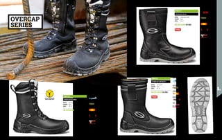 LINING
TOECAP
PUNCTURE-PROOF
FOOTBED
SOLE
LINING
TOECAP
PUNCTURE-PROOF
FOOTBED
SOLE
LINING
TOECAP
PUNCTURE-PROOF
FOOTBED
SOLE
OVERCAP
SERIES
QUICK OPENING
W IT H SIDE ZIP
MB2115
OVERCAP ETHNIC
UPPER: grain leather
COLOUR: black
SIZES: 38 - 47
EN ISO 20345 S3 SRC
MB2116
OVERCAP INFINITY
UPPER: grain leather
COLOUR: black
SIZES: 38 - 47
EN ISO 20345 S3 SRC
MB2117
OVERCAP PLUS
UPPER: printed grain leather
COLOUR: black
SIZES: 38 - 47
EN ISO 20345 S3 SRC
272 273
 