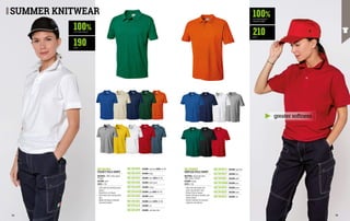 100%
190
COTTON PIQUET
G/M2
MC3018H5
SIRFLEX POLO SHIRT
MATERIAL: Honeycomb fabric. 	
100% cotton, 210 g/m²
COLOUR: orange
SIZES: S-3XL
∙
∙ Collar with two buttons and 	
seam-covering fabric tape
∙
∙ Knitted trims on sleeves
∙
∙ Double stitching on shoulders and
around sleeves
∙
∙ Silicone treatment for maximum
brightness and softness
COLOUR: beige
COLOUR: royal blue SIZES: XS-3XL
COLOUR: blue SIZES: XS-3XL
COLOUR: bottle green
COLOUR: orange
COLOUR: grey SIZES: XS-3XL
COLOUR: white SIZES: XS-3XL
COLOUR: yellow
COLOUR: red
COLOUR: petroleum blue
COLOUR: blue
COLOUR: royal blue
COLOUR: white
COLOUR: grey
COLOUR: green
COLOUR: black
COLOUR: red
MC3014P8
MC3014U0
MC3014Q7
MC3014S6
MC3014H5
MC3014AM
MC3014E0
MC3014K1
MC3014L5
MC3018C2
MC3018Q7
MC3018K1
MC3018BM
MC3018S0
MC3018Z9
MC3018L5
SUMMER KNITWEAR
MC3014S0
PIQUET POLO SHIRT
MATERIAL: 100% cotton piquet,
190 g/m²
COLOUR: green
SIZES: S-3XL
∙
∙ Collar with two matching colour
buttons
∙
∙ Knitted trims on sleeves
∙
∙ Collar with seam-covering fabric
tape
∙
∙ Double stitching on shoulders 	
and around sleeves
100%
210
G/M2
COTTON PIQUET
HONEYCOMB
MC3014P6
greatersoftness
84 85
 