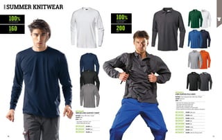 MC3024K1
SIRFLEX LONG-SLEEVED T-SHIRT
MATERIAL: Jersey 100% cotton, 160 g/m²
COLOUR: white
SIZES: S-3XL
∙
∙ Long-sleeved, round neck T-shirt
∙
∙ Elastic knitted cuffs and collar
COLOUR: blue
COLOUR: bottle green
COLOUR: black
COLOUR: white
COLOUR: blue
COLOUR: orange
COLOUR: grey
COLOUR: royal blue
COLOUR: grey
COLOUR: black
COLOUR: anthracite with grey inserts
MC3024Q5
MC3024Z9
MC3024A9
MC3016C2
LONG-SLEEVED POLO SHIRT
MATERIAL: Piquet honeycomb fabric 100% cotton, 200 g/m²
COLOUR: anthracite
SIZES: S-3XL
∙
∙ Collar with three matching colour buttons
∙
∙ Long sleeves with elastic knitted cuffs
∙
∙ Collar with seam-covering fabric tape
∙
∙ Double stitching on shoulders and around sleeves
∙
∙ Silicone treatment that maintains colour brightness and softness
MC3016S6
MC3016K1
MC3016P8
MC3016Q7
MC3016BM
MC3016H5
MC3016Z9
MC3016CA
100% 100%
160 200
COTTON JERSEY
G/M2 G/M2
SUMMER KNITWEAR
COTTON PIQUET
HONEYCOMB
90 91
 