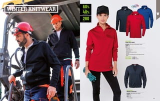 60%
40%
280
COTTON
POLYESTER
G/M2
MC3115Q0
UNISEX CARDIGAN
MATERIAL: 100% combed cotton, 260 g/m²
COLOUR: blue
SIZES: S-2XL
∙
∙ V-neck cardigan
COLOUR: blue
COLOUR: light blue
MC3135L5
ZARA POLO SHIRT
MATERIAL: 60% cotton and 40% polyester, 280 g/m²
COLOUR: red
SIZES: S-3XL
∙
∙ Long sleeves
∙
∙ Elastic knitted cuffs
∙
∙ Zippered collar
∙
∙ Chest pocket with flap and Velcro
∙
∙ Side slits
∙
∙ Bar tacks in contrasting colour on collar zipper and chest
pocket
MC3135Q7
WINTER KNITWEAR
MC3135P8
92 93
 