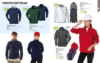 320
G/M2
MC3134Q5
BODYFORM MICRO-FLEECE
MATERIAL: 100% polyester, highly compact fabric, 144 filaments, 160 g/m²
COLOUR: blue
SIZES: S-3XL
∙
∙ Collar with zipper closure, in contrasting grey colour
MC3130T0
SCOUT MICRO-FLEECE
MATERIAL: 100% polyester, highly compact fabric, 144 filaments, 200 g/m²
COLOUR: green
SIZES: S-3XL
∙
∙ Collar with zipper closure
MC3130Q5 COLOUR: blue
MC3129K1
VICTORY MICRO-FLEECE
MATERIAL: Highly compact fleece fabric 100% polyester, 	
144 filaments, 230 g/m²
COLOUR: white
SIZES: S-3XL
∙
∙ Zipper collar
∙
∙ Chest pocket with concealed zipper closure
∙
∙ Waist drawstring
∙
∙ Contrasting borders
COLOUR: grey
COLOUR: blue
COLOUR: black
MC3129B6
MC3129P7
MC3129Z9
WINTER KNITWEAR
MC3133B0
SIRFLEX MICRO-FLEECE
MATERIAL: 100% polyester, highly compact
fabric, 144 filaments, 320 g/m²
COLOUR: grey
SIZES: S-3XL
∙
∙ Collar with zipper closure
∙
∙ Elasticated cuffs and waistband
∙
∙ Side bands in contrasting colour
MC3132QW
MC3133L5
MC3132MA
COLOUR: blue/grey
COLOUR: purple/grey
COLOUR: red
160
G/M2
200
G/M2
230
G/M2
100 101
 