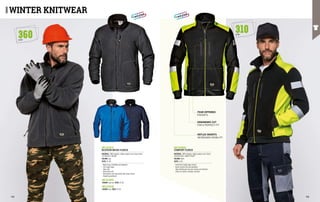 COLOUR: royal bue SIZES: XS-2XL
COLOUR: blue SIZES: XS-3XL
MC3119P2
MC3128ZG
COMFORT FLEECE
MATERIAL: 100% polyester, highly compact micro-fleece
technical fabric, weight 310 g/m²
COLOUR: black
SIZES: S-4XL
∙
∙ Central full-length zipper closure
∙
∙ Elastic knitted cuffs and waistband
∙
∙ High visibility yoke and outer sleeves and reflective
inserts on sleeves, shoulders and back
REFLEX INSERTS
INCREASED VISIBILITY
ERGONOMIC CUT
FOR A PERFECT FIT
FOUR ZIPPERED
POCKETS
WINTER KNITWEAR
MC3119C0
BLOUSON MICRO-FLEECE
MATERIAL: 100% polyester, highly compact micro-fleece fabric, 	
144 filaments, 360 g/m²
COLOUR: grey
SIZES: XS-3XL
∙
∙ Nylon lining, breathable and windproof
∙
∙ Full-length zipper
∙
∙ High collar
∙
∙ Elasticated cuffs
∙
∙ Muff pockets and chest pocket with zipper closure
∙
∙ Drawstring waistband
MC3119Q5
310
G/M2
360
G/M2
102 103
 