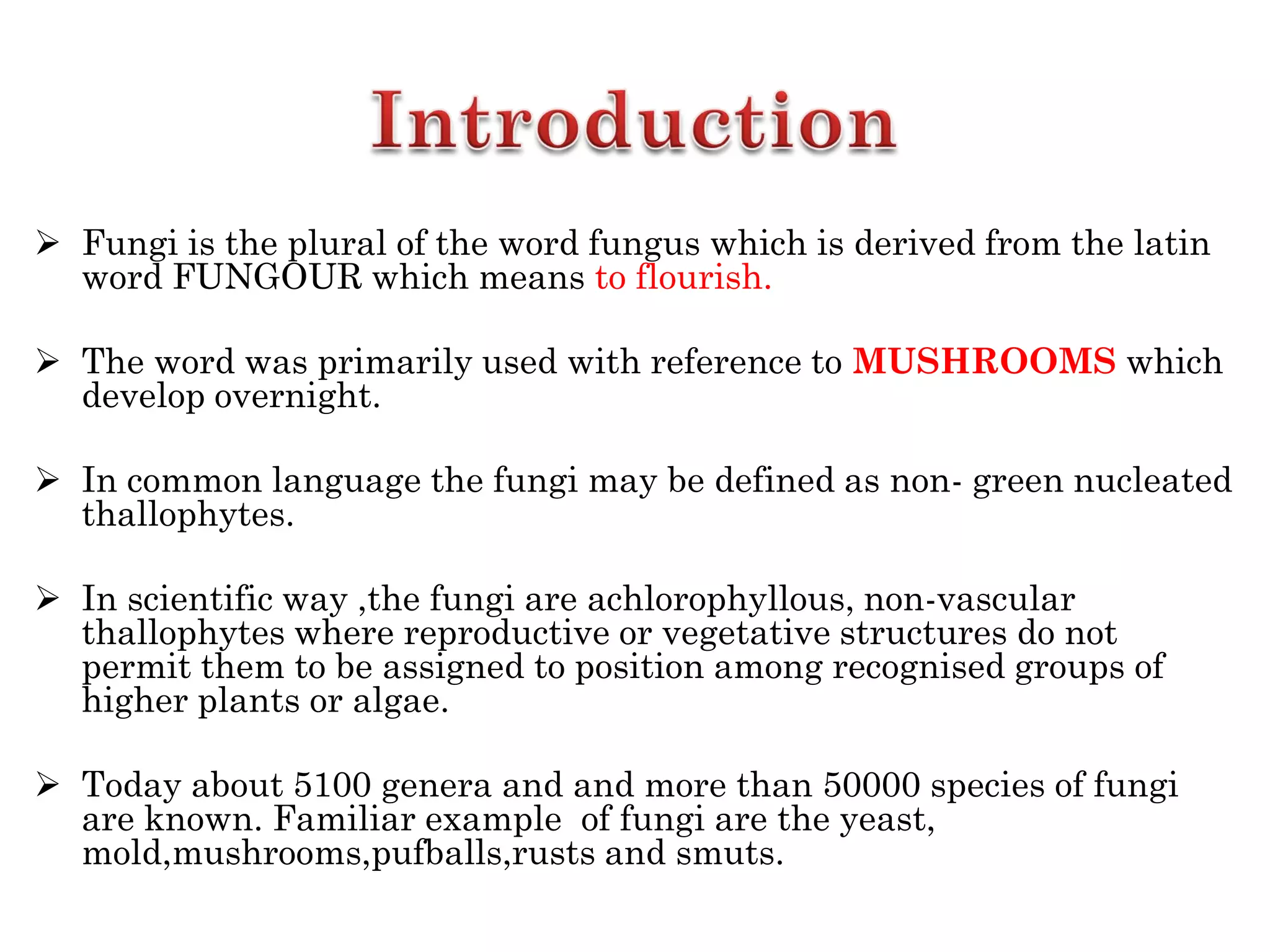 General characteristics of fungi by rk | PDF