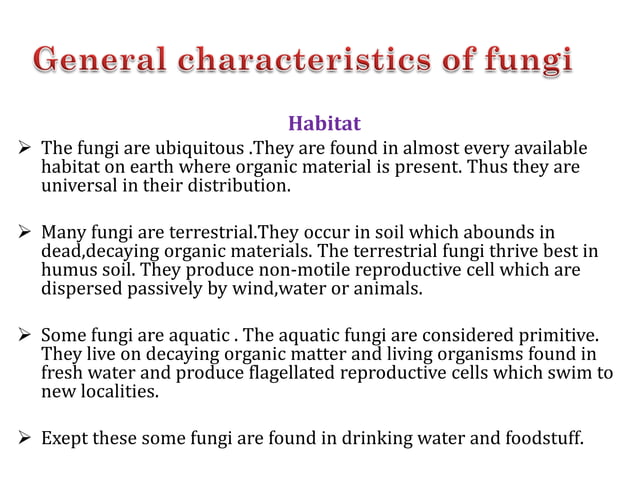 General characteristics of fungi by rk | PPT