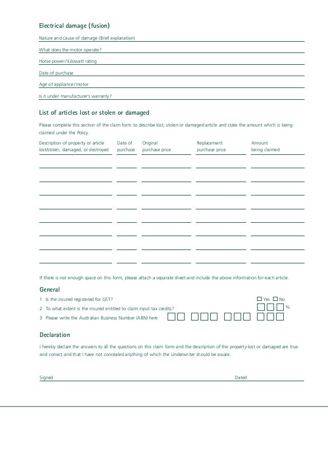 General Claim Form